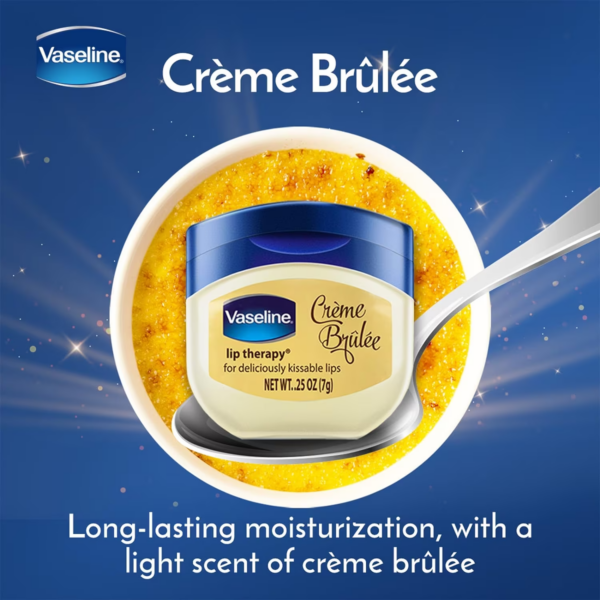Damaged Packaging | Vaseline Lip Therapy Lip Balm Mini, Crème Brulee 0.25 oz | Moisturizing | Vanilla Scent - Image 3