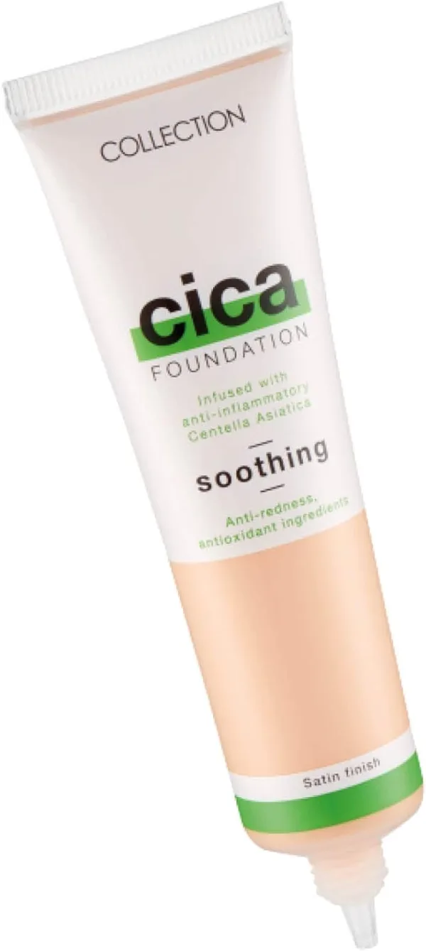 Collection Cosmetics Hydrating Medium Coverage Cica Foundation Infused with Anti-Redness, Vegan Foundation, 30ml, Ivory - Image 2