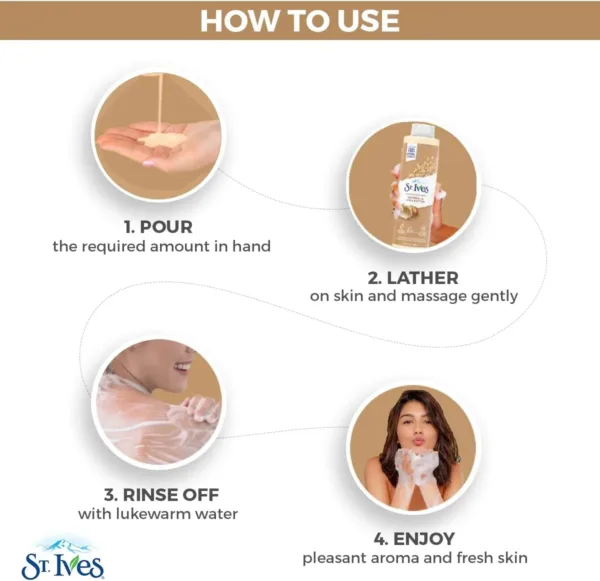 St. Ives Soothing Body Wash | Moisturizing Cleanser | Oatmeal & Shea Butter, Plant-Based, 473ml - Image 7