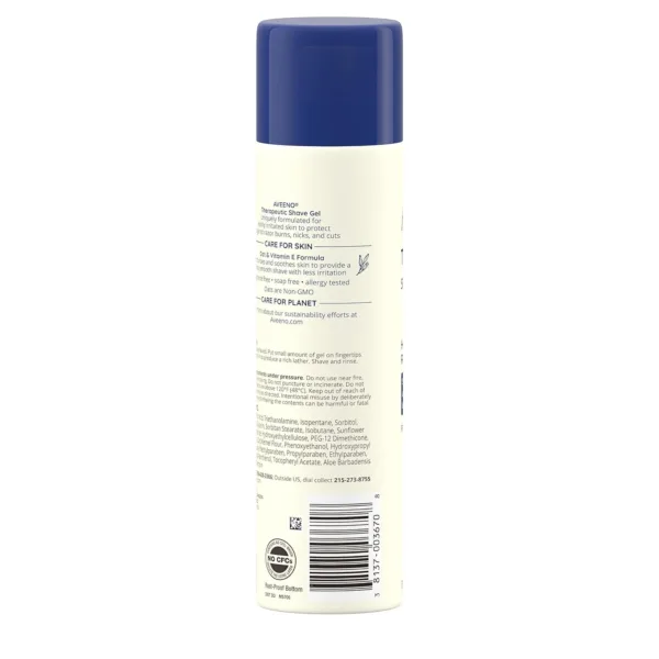 Aveeno Therapeutic Moisturizing Shave Gel - Sensitive Skin, Natural Colloidal Oatmeal, 198g - Image 5