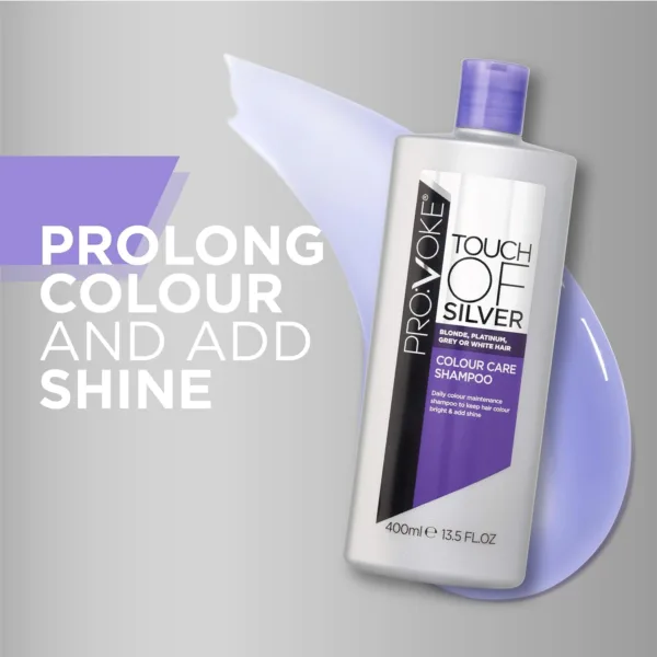PROVOKE Touch Of Silver Colour Care Shampoo 1 L, Daily Colour Protect Shampoo, Prolongs Colour and Adds Shine - Image 2