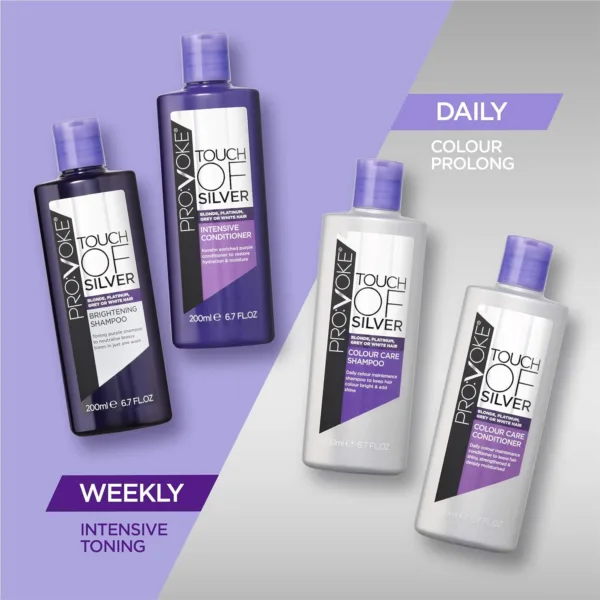 PROVOKE Touch Of Silver Colour Care Shampoo 1 L, Daily Colour Protect Shampoo, Prolongs Colour and Adds Shine - Image 4