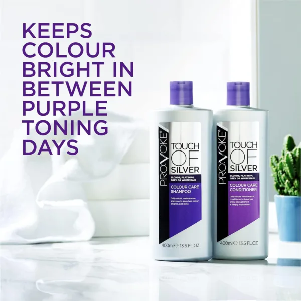 PROVOKE Touch Of Silver Colour Care Shampoo 1 L, Daily Colour Protect Shampoo, Prolongs Colour and Adds Shine - Image 3