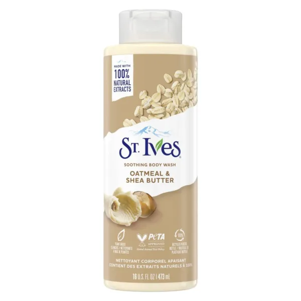 St. Ives Soothing Body Wash | Moisturizing Cleanser | Oatmeal & Shea Butter, Plant-Based, 473ml - Image 2