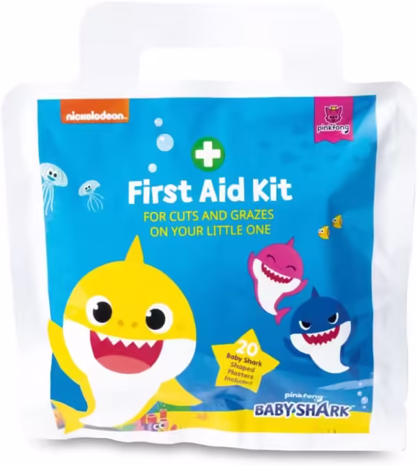 Reliance Medical Baby Shark First Aid Kit - 20-Piece Compact Mini Kit for Kids | Home, Car, Travel Essentials for Children's Health and Safety - Image 2