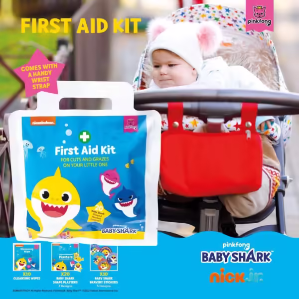 Reliance Medical Baby Shark First Aid Kit - 20-Piece Compact Mini Kit for Kids | Home, Car, Travel Essentials for Children's Health and Safety - Image 3