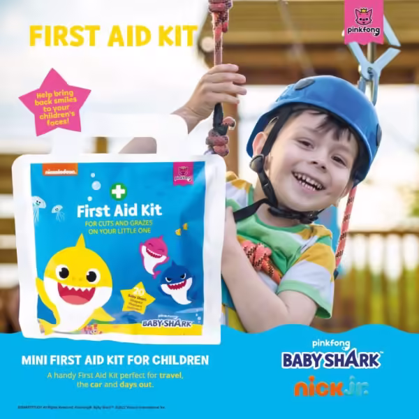 Reliance Medical Baby Shark First Aid Kit - 20-Piece Compact Mini Kit for Kids | Home, Car, Travel Essentials for Children's Health and Safety - Image 4