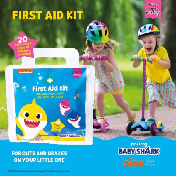 Reliance Medical Baby Shark First Aid Kit - 20-Piece Compact Mini Kit for Kids | Home, Car, Travel Essentials for Children's Health and Safety - Image 5