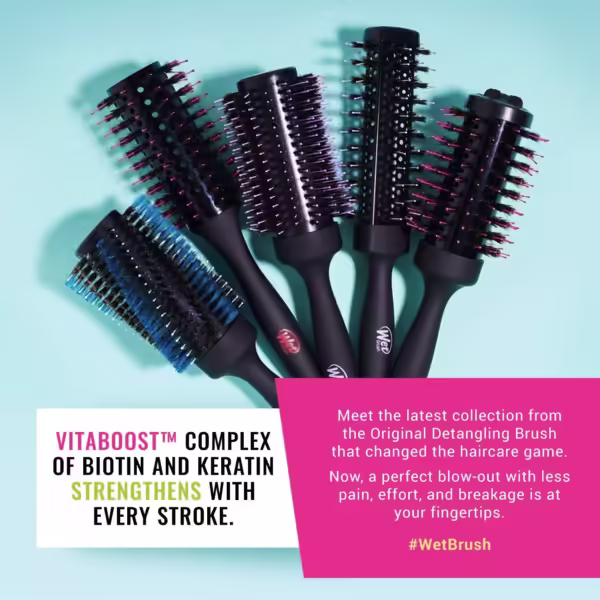 Volumizing Round Thick Hair Brush | Wet Brush | Unisex - Detangling, Heat Resistant, Softening | Dickes Haar - Image 4