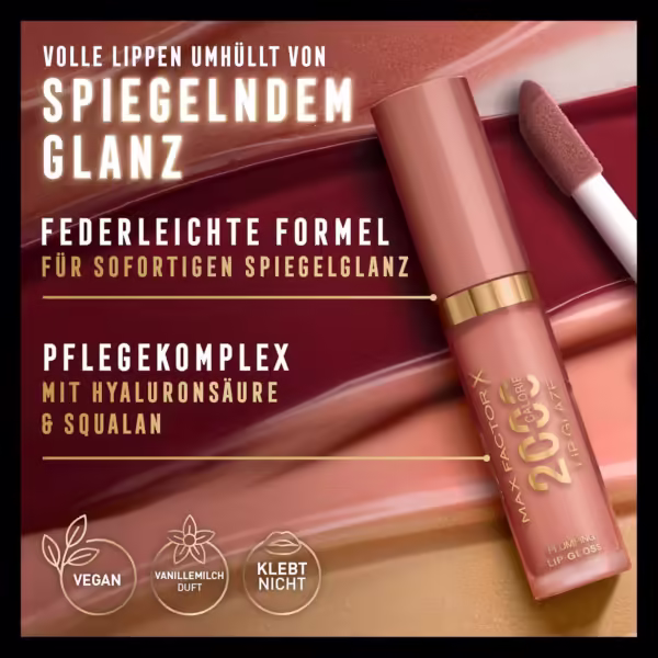 Max Factor 2000 Calorie Lip Glaze | Full Shine Lip Gloss | Berry Sorbet | Vegan | 8ml - Image 7