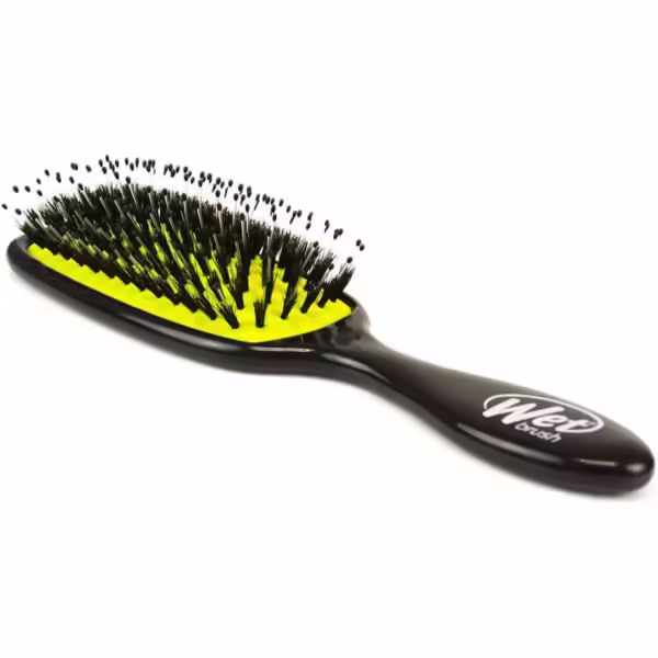 WetBrush Shine Enhancer Brush | Soft Intelliflex & Natural Boar Bristles | Detangles & Distributes Natural Oils | Black