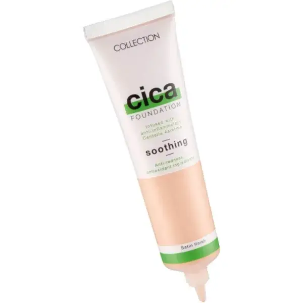 Collection Cosmetics Hydrating Medium Coverage Cica Foundation Infused with Anti-Redness, Vegan Foundation, 30ml, Fair