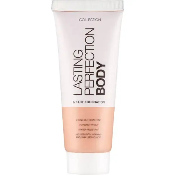 Collection Cosmetics Lasting Perfection Body and Face Foundation | Full Coverage | Brightening | Vegan | 65ml | Fair