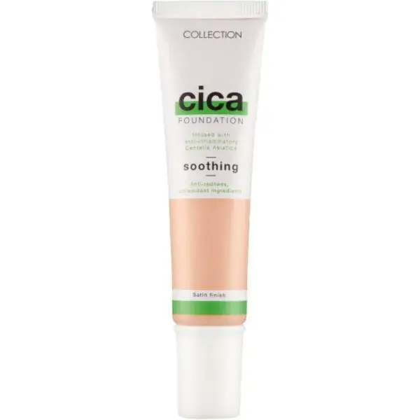 Collection Cosmetics Hydrating Medium Coverage Cica Foundation Infused with Anti-Redness, Vegan Foundation, 30ml, Beige