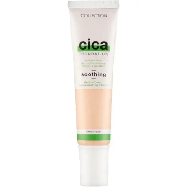 Collection Cosmetics Hydrating Medium Coverage Cica Foundation Infused with Anti-Redness, Vegan Foundation, 30ml, Extra Fair