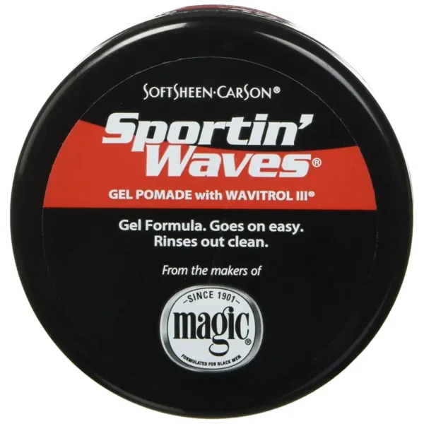 3 Pack | SoftSheen Sportin Waves Gel Pomade 3.5oz | Alcohol Free, Unscented, Brightening | Wavy Hair - Image 5