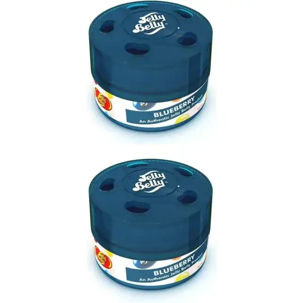 Jelly Belly Gel Can Car Air Freshener | Blueberry Scent | 2-Pack | Air Powered | Blue
