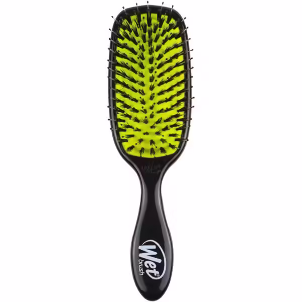 WetBrush Shine Enhancer Brush | Soft Intelliflex & Natural Boar Bristles | Detangles & Distributes Natural Oils | Black