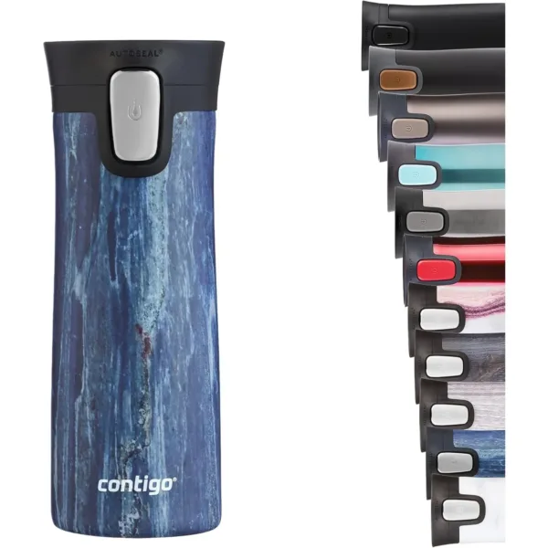 Contigo Pinnacle Autoseal Travel Mug - Blueslate, Stainless Steel, Leakproof, 420ml, Durable, BPA-Free Lid