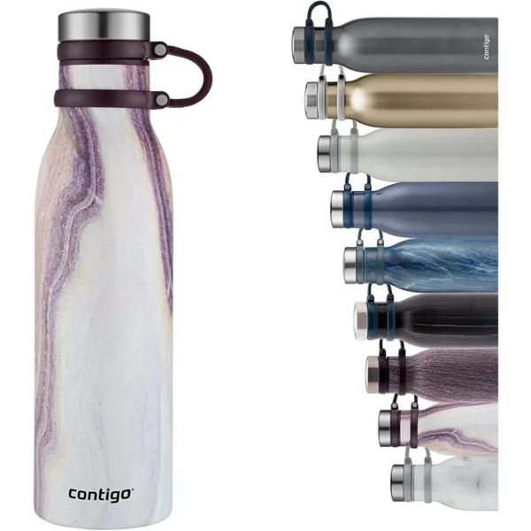 Contigo Matterhorn Water Bottle | Thermalock Insulation, BPA-Free Stainless Steel | Leak-Proof | 590ml | Sandstone