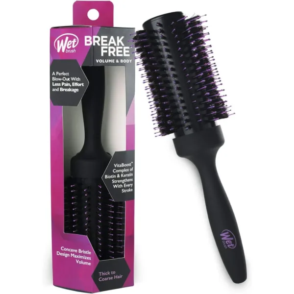 Volumizing Round Thick Hair Brush | Wet Brush | Unisex - Detangling, Heat Resistant, Softening | Dickes Haar