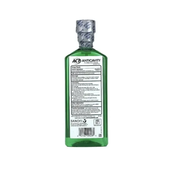 ACT Anticavity Fluoride Mouthwash, Alcohol Free, Mint 18 fl oz (532 ml) + Accurate Dosing Cup, Cavity Prevention - Image 2