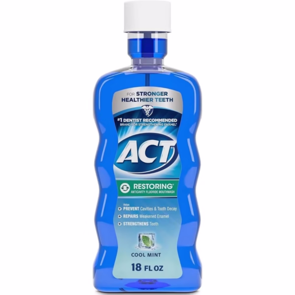 ACT Restoring Anti-Cavity Fluoride Mouthwash – Cool Mint – 18oz