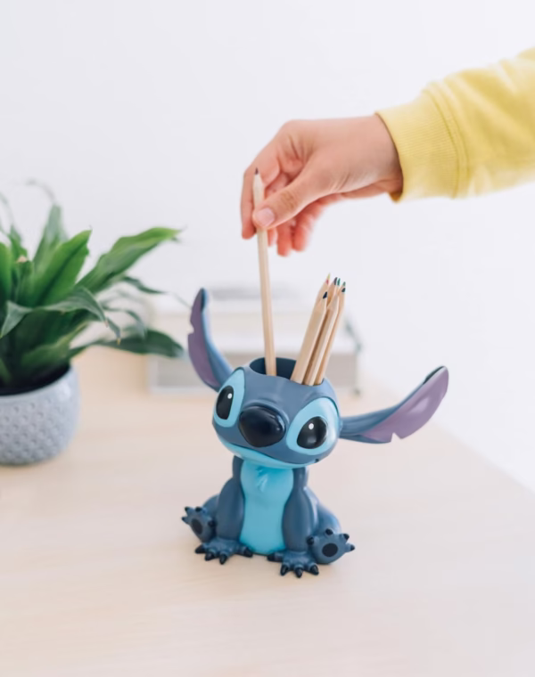 Disney Stitch Pen Holder | Grupo Erik | Lilo & Stitch Desk Organizer | Resin, Hand-Painted | Pencil Pot for Kids & Adults | Official Disney Gift - Image 3