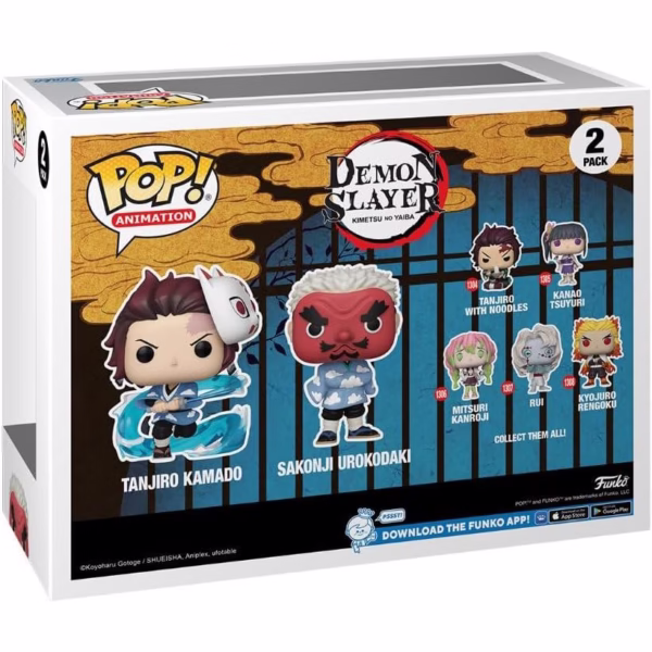 Funko Pop! Animation Tanjiro Kamado & Sakonji Urokodaki 2-Pack | Demon Slayer | Exclusive Vinyl Figures | 2023 Summer Convention Edition - Image 2