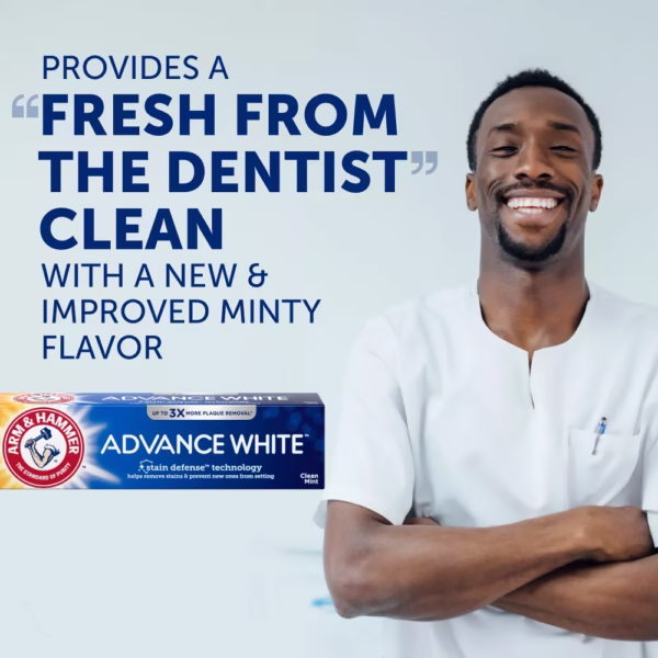 Arm & Hammer AdvanceWhite Toothpaste | Clean Mint | 170g | Whitening with Stain Defense | Baking Soda Formula | Anticavity Fluoride - Image 15