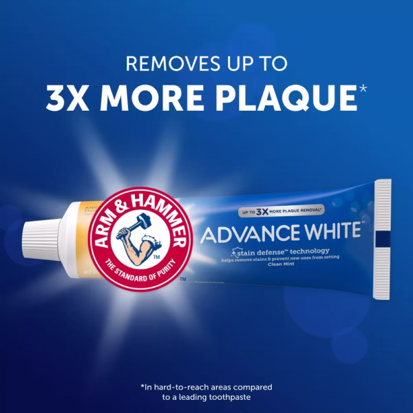 Arm & Hammer AdvanceWhite Toothpaste | Clean Mint | 170g | Whitening with Stain Defense | Baking Soda Formula | Anticavity Fluoride - Image 11