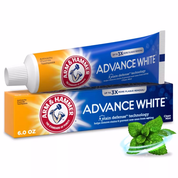 Arm & Hammer AdvanceWhite Toothpaste | Clean Mint | 170g | Whitening with Stain Defense | Baking Soda Formula | Anticavity Fluoride - Image 6