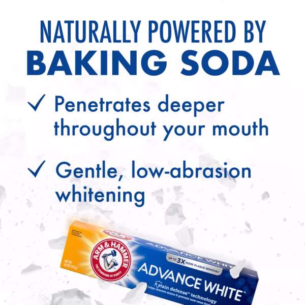 Arm & Hammer AdvanceWhite Toothpaste | Clean Mint | 170g | Whitening with Stain Defense | Baking Soda Formula | Anticavity Fluoride - Image 2