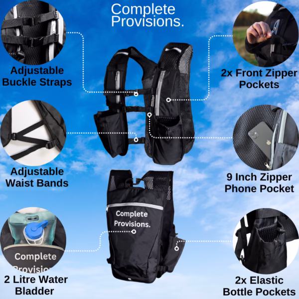 5L Running Vest & 2L Hydration Bladder | Lightweight & Adjustable Fit for Women/Men - Image 4
