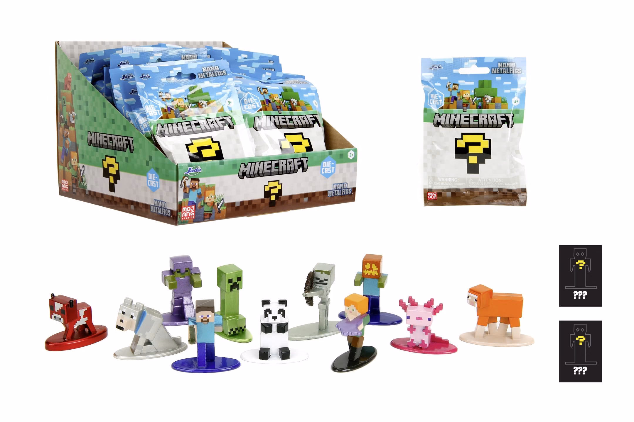 Jada Toys Minecraft Figure (1 Piece in Mystery Blind Bag) - 1 of 13 Detailed Nano Collectible Metal Figures for Fans and Children from 3 Years, Wave 5, Random Selection, Each Approx. 4 cm