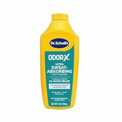 Dr. Scholl's Odor-x Sweat Absorbing Foot Powder, 7 Ounce