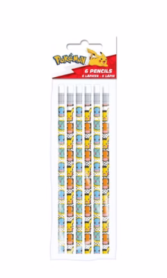 CYPBRANDS Set of 6 Pencils Pokemon Rubber