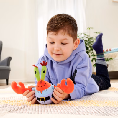 Simba - Mr Crab Plush 20 cm, SpongeBob, Soft Material, 100% Recycled Filling, Official Licence