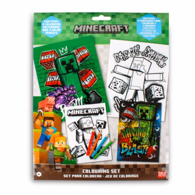Minecraft Kids Creeper Colouring Set