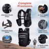 5L Running Hydration Vest & 2L Water Bladder for Women & Men | Lightweight & Adjustable Fit | Reflective Strips, Phone, Accessories & Water Bottle Holders | Zip Pockets | Water Proof | Black Bag