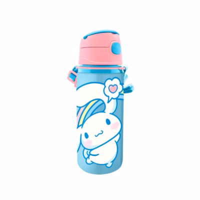 Kids Licensing - Boys and Girls Water Bottle - Aluminum Water Bottle with Handle and Click Closure BPA and Toxin Free 600ml Cinnamoroll Hello Kitty Design